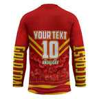 Personalised Gold Coast Suns ANZAC Hockey Jersey Military Remembrance Australian Football Mascot Camouflage