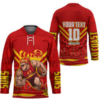 Personalised Gold Coast Suns ANZAC Hockey Jersey Military Remembrance Australian Football Mascot Camouflage