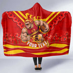 Personalised Gold Coast Suns ANZAC Hooded Blanket Military Remembrance Australian Football Mascot Camouflage