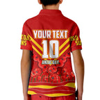 Personalised Gold Coast Suns ANZAC Kid Polo Shirt Military Remembrance Australian Football Mascot Camouflage