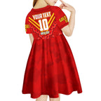 Personalised Gold Coast Suns ANZAC Kid Short Sleeve Dress Military Remembrance Australian Football Mascot Camouflage