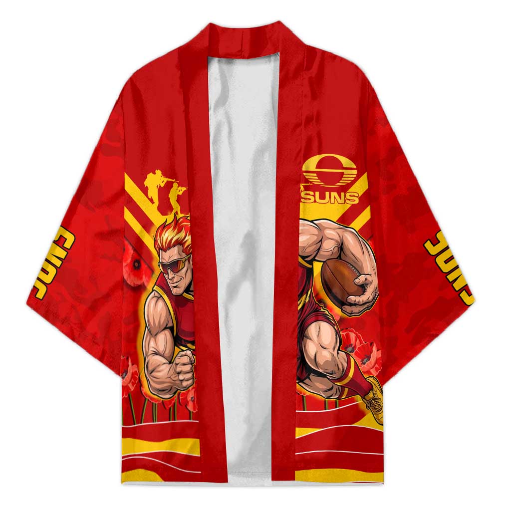 Personalised Gold Coast Suns ANZAC Kimono Military Remembrance Australian Football Mascot Camouflage
