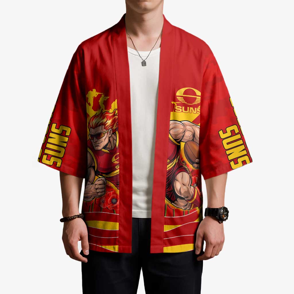 Personalised Gold Coast Suns ANZAC Kimono Military Remembrance Australian Football Mascot Camouflage
