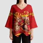 Personalised Gold Coast Suns ANZAC Kimono Sleeve Blouse Military Remembrance Australian Football Mascot Camouflage