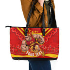 Personalised Gold Coast Suns ANZAC Leather Tote Bag Military Remembrance Australian Football Mascot Camouflage