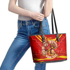 Personalised Gold Coast Suns ANZAC Leather Tote Bag Military Remembrance Australian Football Mascot Camouflage