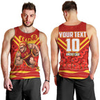 Personalised Gold Coast Suns ANZAC Men Tank Top Military Remembrance Australian Football Mascot Camouflage