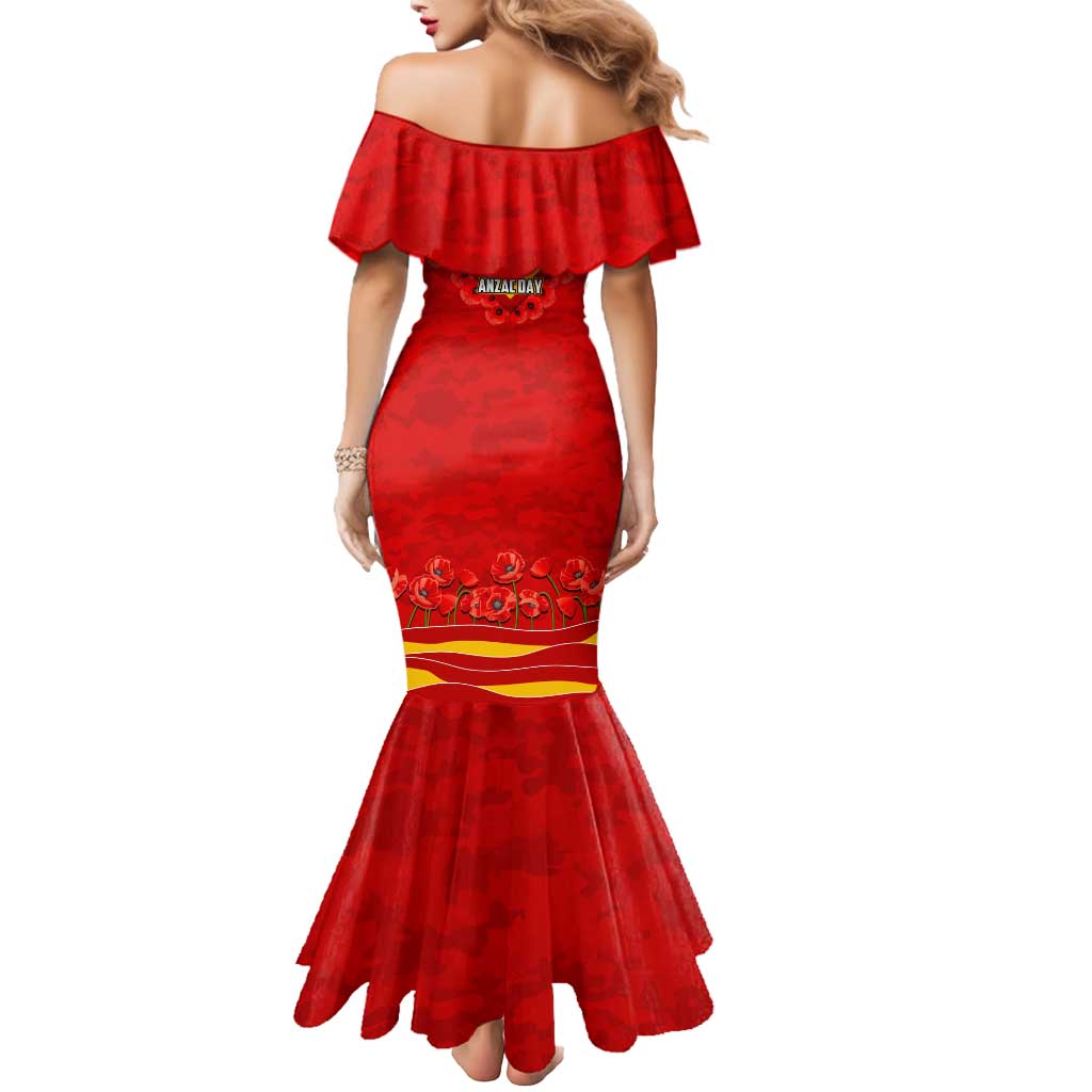 Personalised Gold Coast Suns ANZAC Mermaid Dress Military Remembrance Australian Football Mascot Camouflage