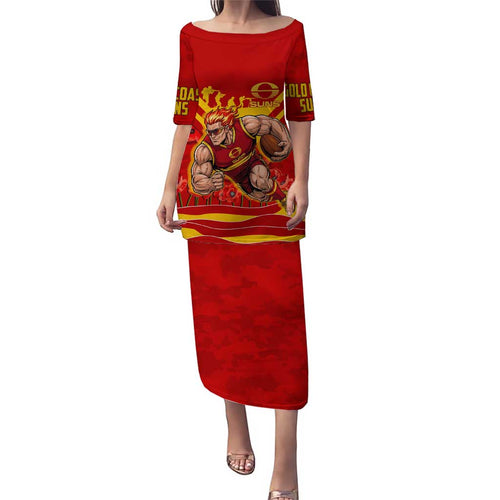 Personalised Gold Coast Suns ANZAC Puletasi Military Remembrance Australian Football Mascot Camouflage