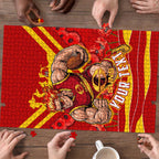 Personalised Gold Coast Suns ANZAC Puzzle Military Remembrance Australian Football Mascot Camouflage