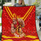 Personalised Gold Coast Suns ANZAC Quilt Military Remembrance Australian Football Mascot Camouflage