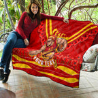 Personalised Gold Coast Suns ANZAC Quilt Military Remembrance Australian Football Mascot Camouflage