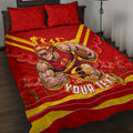 Personalised Gold Coast Suns ANZAC Quilt Bed Set Military Remembrance Australian Football Mascot Camouflage