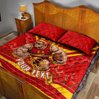Personalised Gold Coast Suns ANZAC Quilt Bed Set Military Remembrance Australian Football Mascot Camouflage