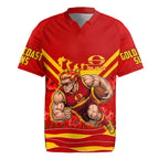 Personalised Gold Coast Suns ANZAC Rugby Jersey Military Remembrance Australian Football Mascot Camouflage