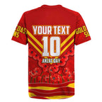 Personalised Gold Coast Suns ANZAC Rugby Jersey Military Remembrance Australian Football Mascot Camouflage