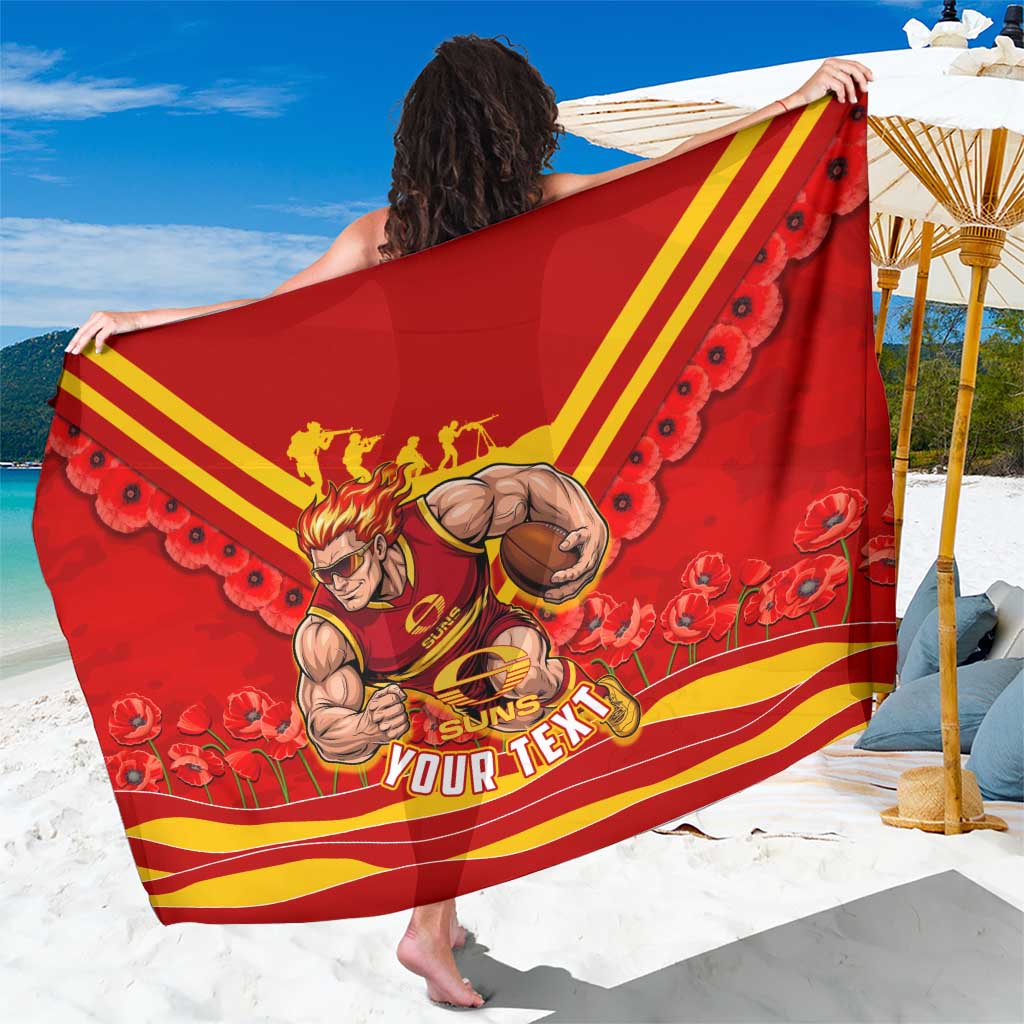 Personalised Gold Coast Suns ANZAC Sarong Military Remembrance Australian Football Mascot Camouflage