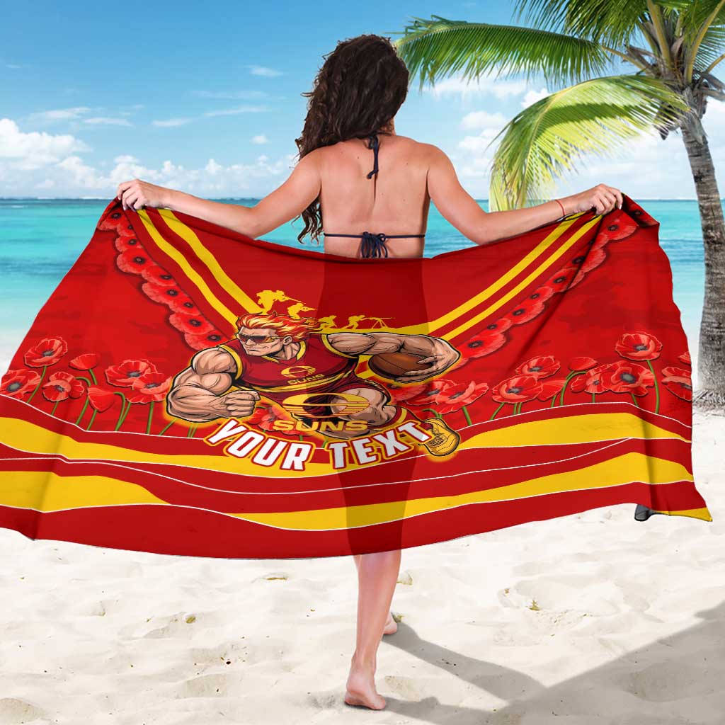 Personalised Gold Coast Suns ANZAC Sarong Military Remembrance Australian Football Mascot Camouflage