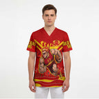 Personalised Gold Coast Suns ANZAC Scrub Top Military Remembrance Australian Football Mascot Camouflage