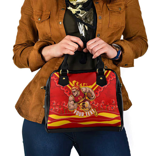Personalised Gold Coast Suns ANZAC Shoulder Handbag Military Remembrance Australian Football Mascot Camouflage