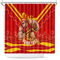 Personalised Gold Coast Suns ANZAC Shower Curtain Military Remembrance Australian Football Mascot Camouflage
