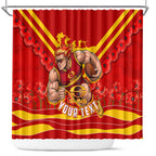 Personalised Gold Coast Suns ANZAC Shower Curtain Military Remembrance Australian Football Mascot Camouflage