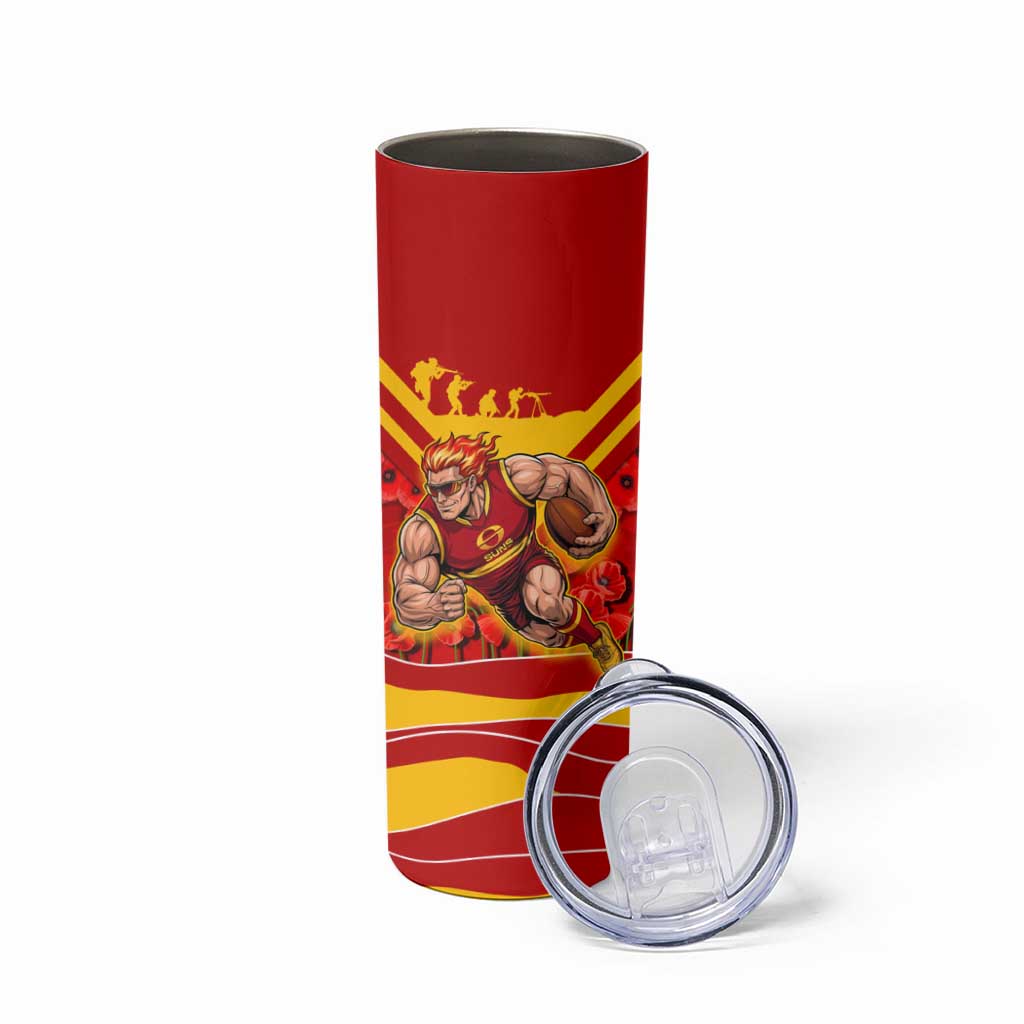 Personalised Gold Coast Suns ANZAC Skinny Tumbler Military Remembrance Australian Football Mascot Camouflage
