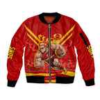 Personalised Gold Coast Suns ANZAC Sleeve Zip Bomber Jacket Military Remembrance Australian Football Mascot Camouflage