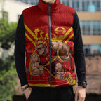 Personalised Gold Coast Suns ANZAC Sleeveless Puffer Jacket Military Remembrance Australian Football Mascot Camouflage