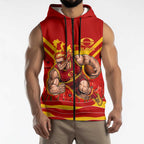 Personalised Gold Coast Suns ANZAC Sleeveless Zip Hoodie Military Remembrance Australian Football Mascot Camouflage