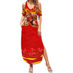 Personalised Gold Coast Suns ANZAC Summer Maxi Dress Military Remembrance Australian Football Mascot Camouflage