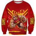 Personalised Gold Coast Suns ANZAC Sweatshirt Military Remembrance Australian Football Mascot Camouflage