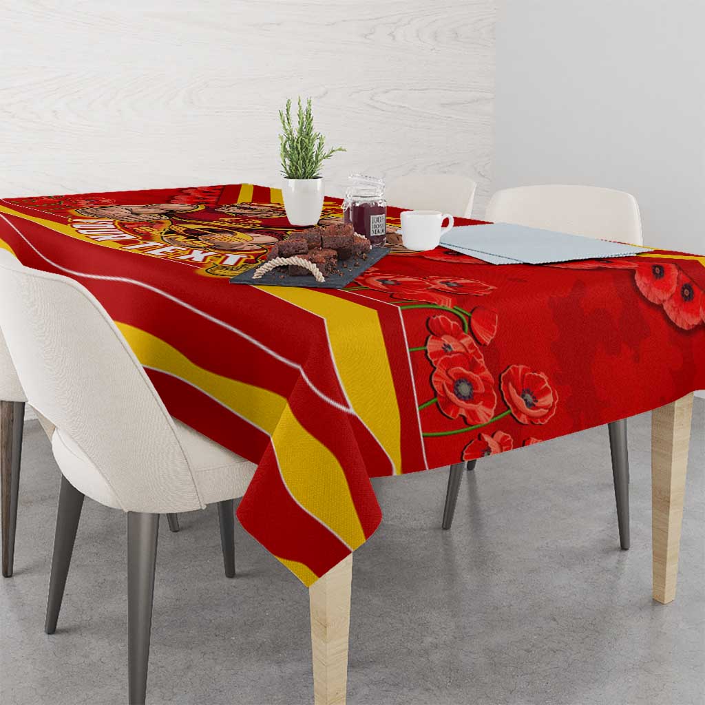 Personalised Gold Coast Suns ANZAC Tablecloth Military Remembrance Australian Football Mascot Camouflage