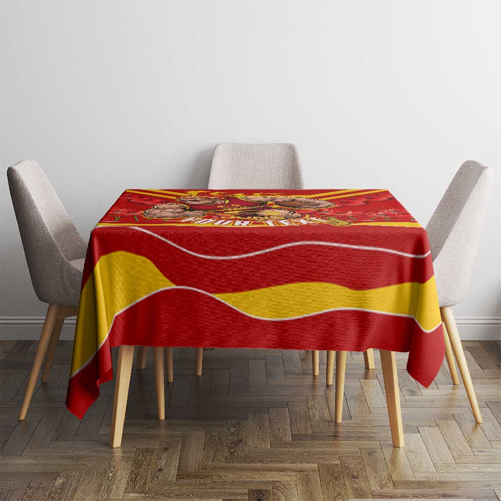 Personalised Gold Coast Suns ANZAC Tablecloth Military Remembrance Australian Football Mascot Camouflage