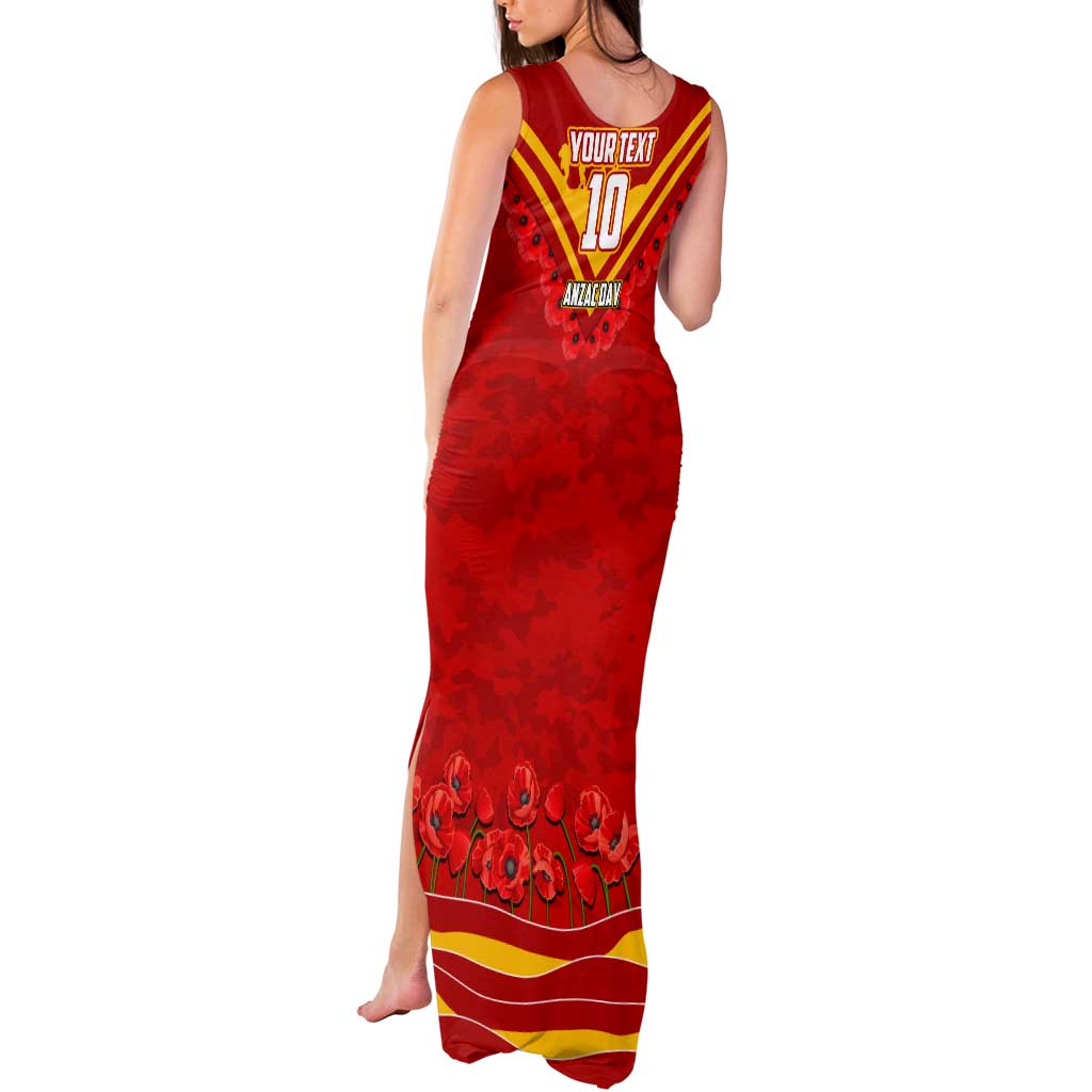 Personalised Gold Coast Suns ANZAC Tank Maxi Dress Military Remembrance Australian Football Mascot Camouflage
