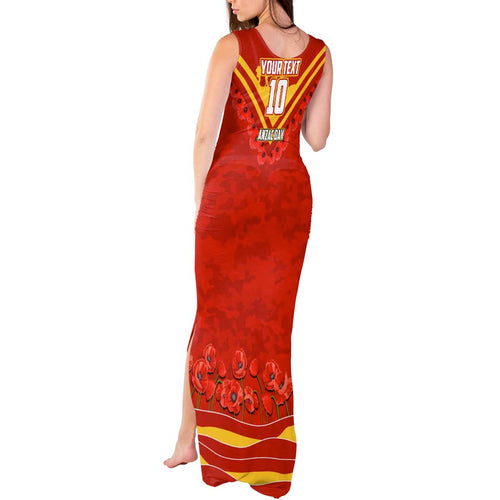 Personalised Gold Coast Suns ANZAC Tank Maxi Dress Military Remembrance Australian Football Mascot Camouflage