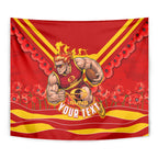 Personalised Gold Coast Suns ANZAC Tapestry Military Remembrance Australian Football Mascot Camouflage
