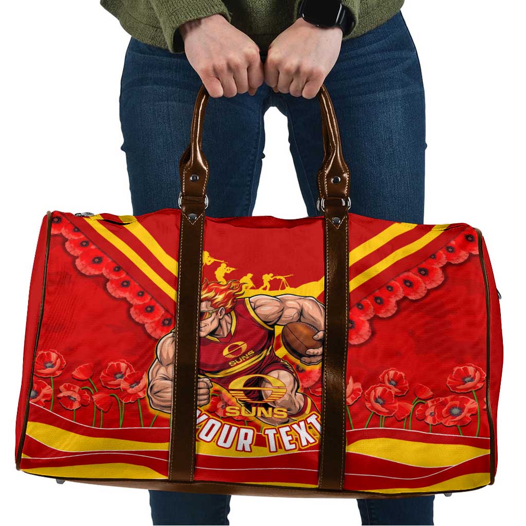 Personalised Gold Coast Suns ANZAC Travel Bag Military Remembrance Australian Football Mascot Camouflage