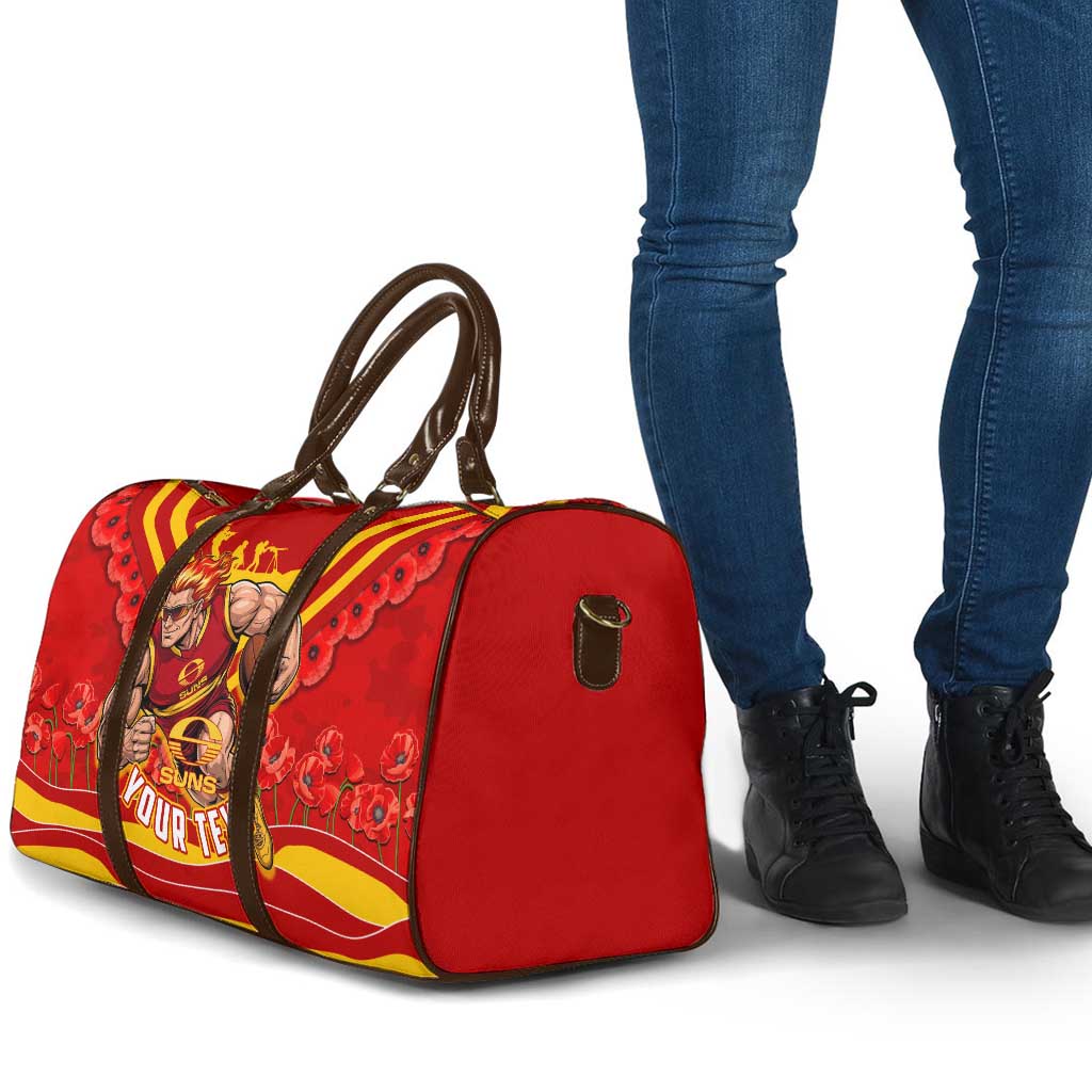 Personalised Gold Coast Suns ANZAC Travel Bag Military Remembrance Australian Football Mascot Camouflage