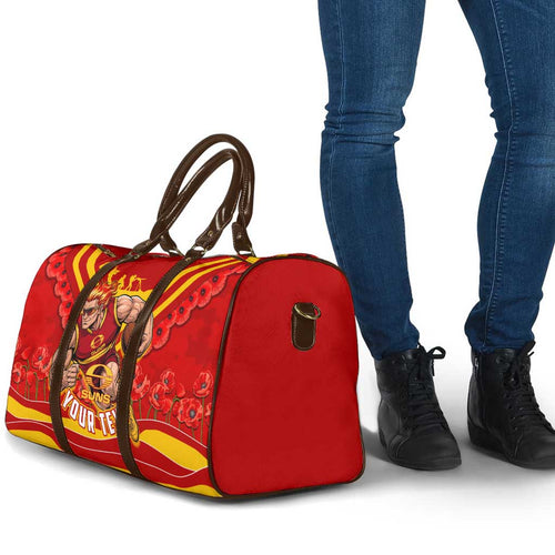 Personalised Gold Coast Suns ANZAC Travel Bag Military Remembrance Australian Football Mascot Camouflage