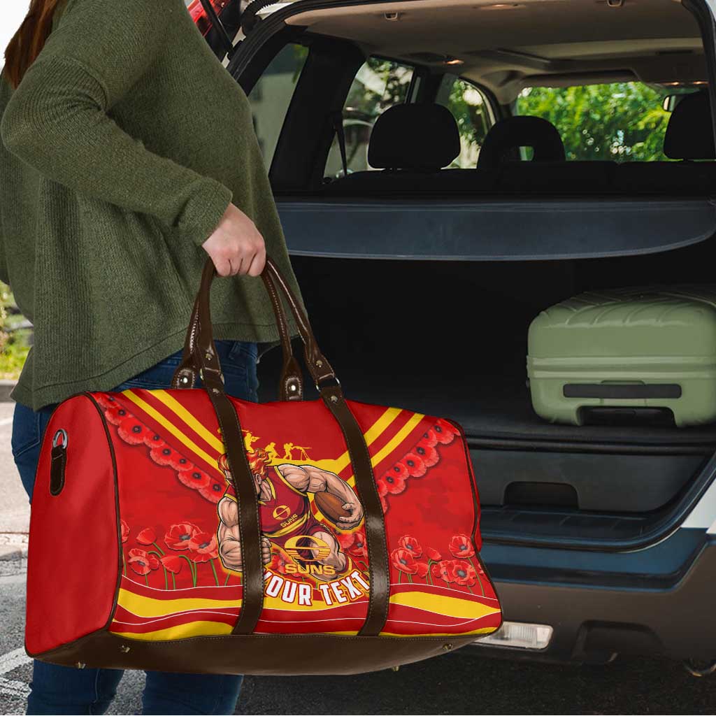Personalised Gold Coast Suns ANZAC Travel Bag Military Remembrance Australian Football Mascot Camouflage