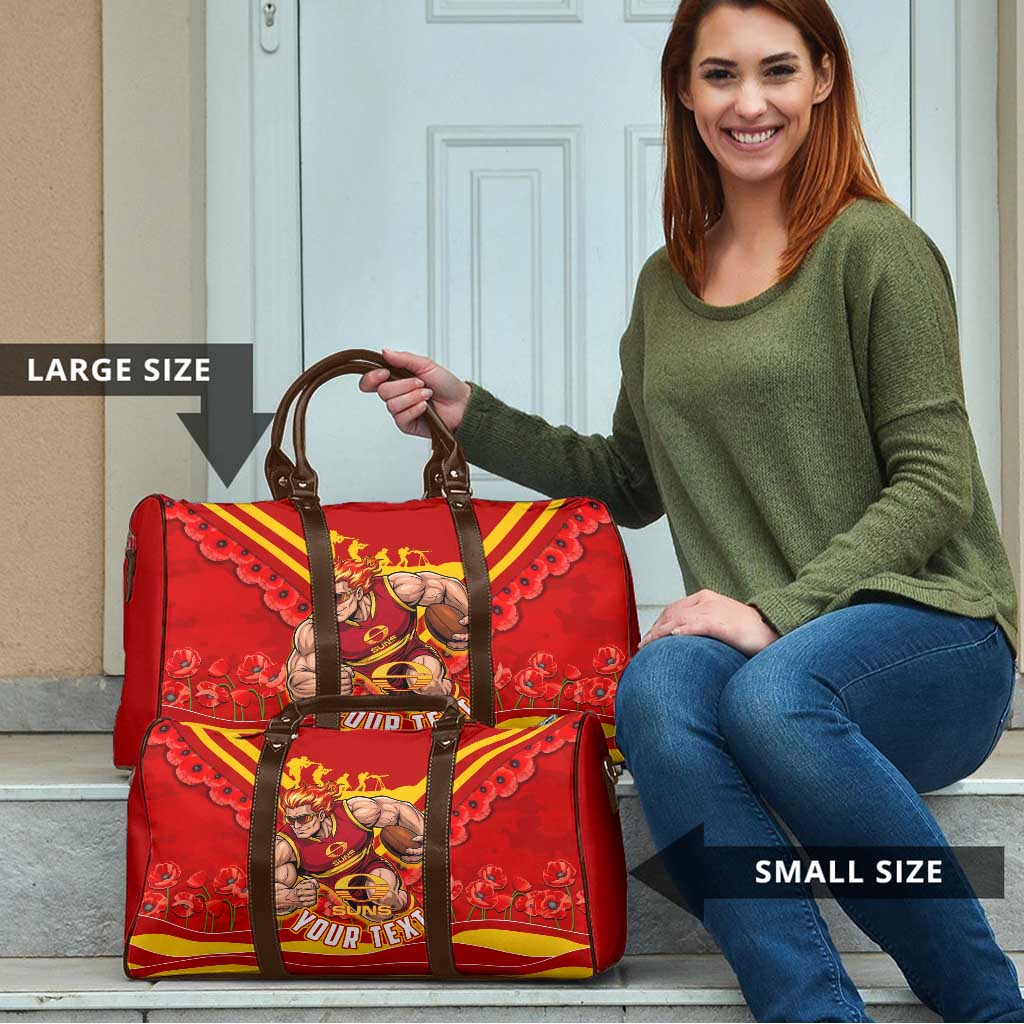 Personalised Gold Coast Suns ANZAC Travel Bag Military Remembrance Australian Football Mascot Camouflage
