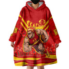 Personalised Gold Coast Suns ANZAC Wearable Blanket Hoodie Military Remembrance Australian Football Mascot Camouflage