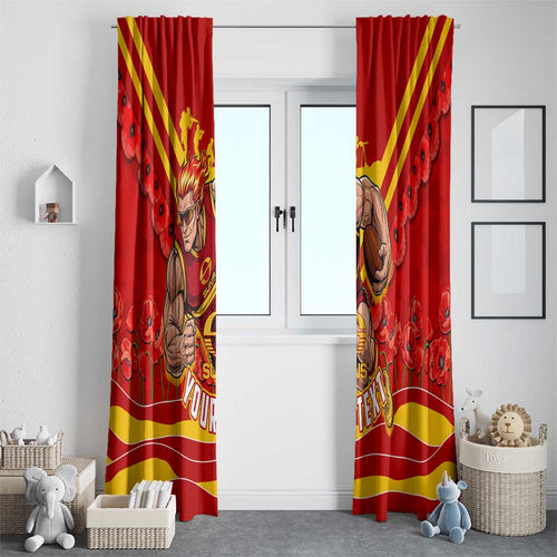 Personalised Gold Coast Suns ANZAC Window Curtain Military Remembrance Australian Football Mascot Camouflage