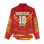 Personalised Gold Coast Suns ANZAC Women Casual Shirt Military Remembrance Australian Football Mascot Camouflage