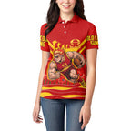 Personalised Gold Coast Suns ANZAC Women Polo Shirt Military Remembrance Australian Football Mascot Camouflage