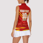 Personalised Gold Coast Suns ANZAC Women Sleeveless Polo Shirt Military Remembrance Australian Football Mascot Camouflage
