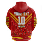Personalised Gold Coast Suns ANZAC Zip Hoodie Military Remembrance Australian Football Mascot Camouflage