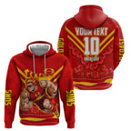 Personalised Gold Coast Suns ANZAC Zip Hoodie Military Remembrance Australian Football Mascot Camouflage
