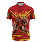 Personalised Gold Coast Suns ANZAC Zipper Polo Shirt Military Remembrance Australian Football Mascot Camouflage